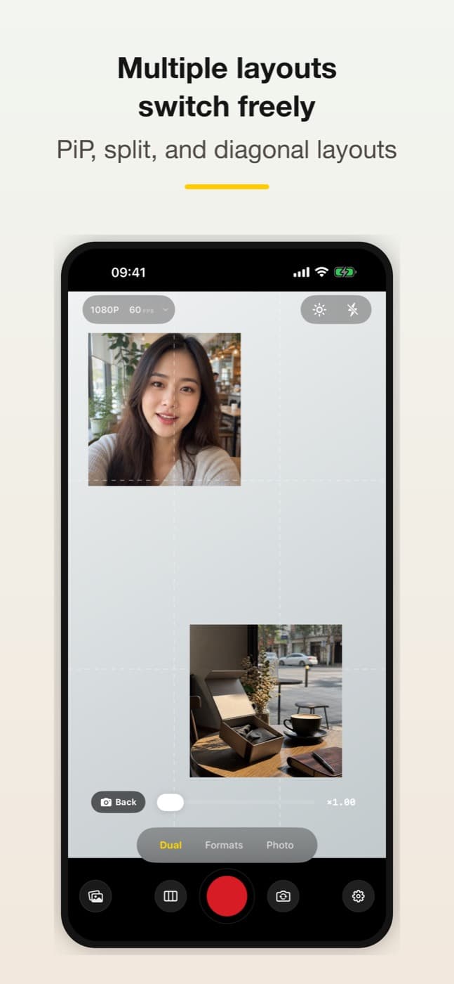 DuoScene layout selection screenshot