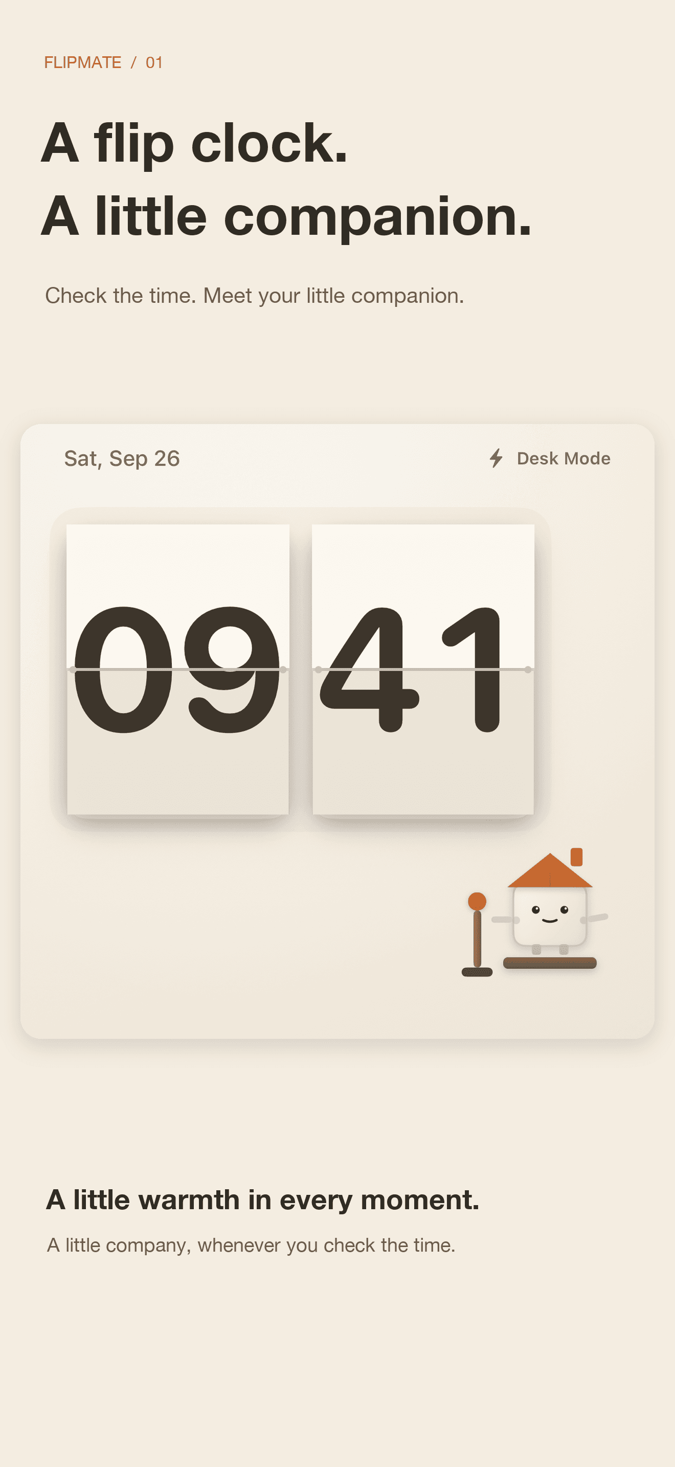 FlipMate flip clock with a paper companion