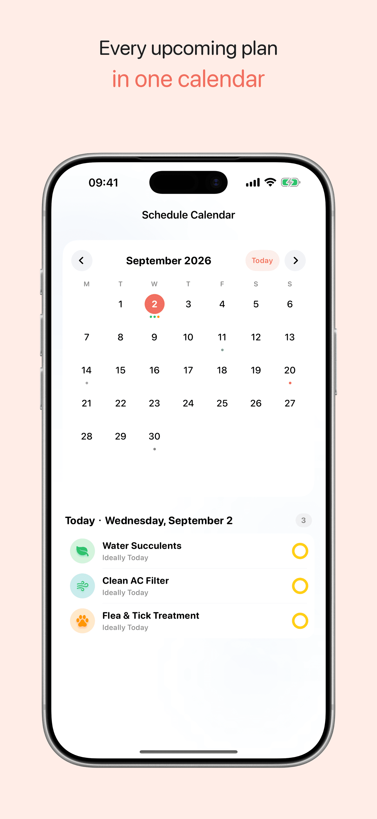 LoopCare upcoming plans calendar
