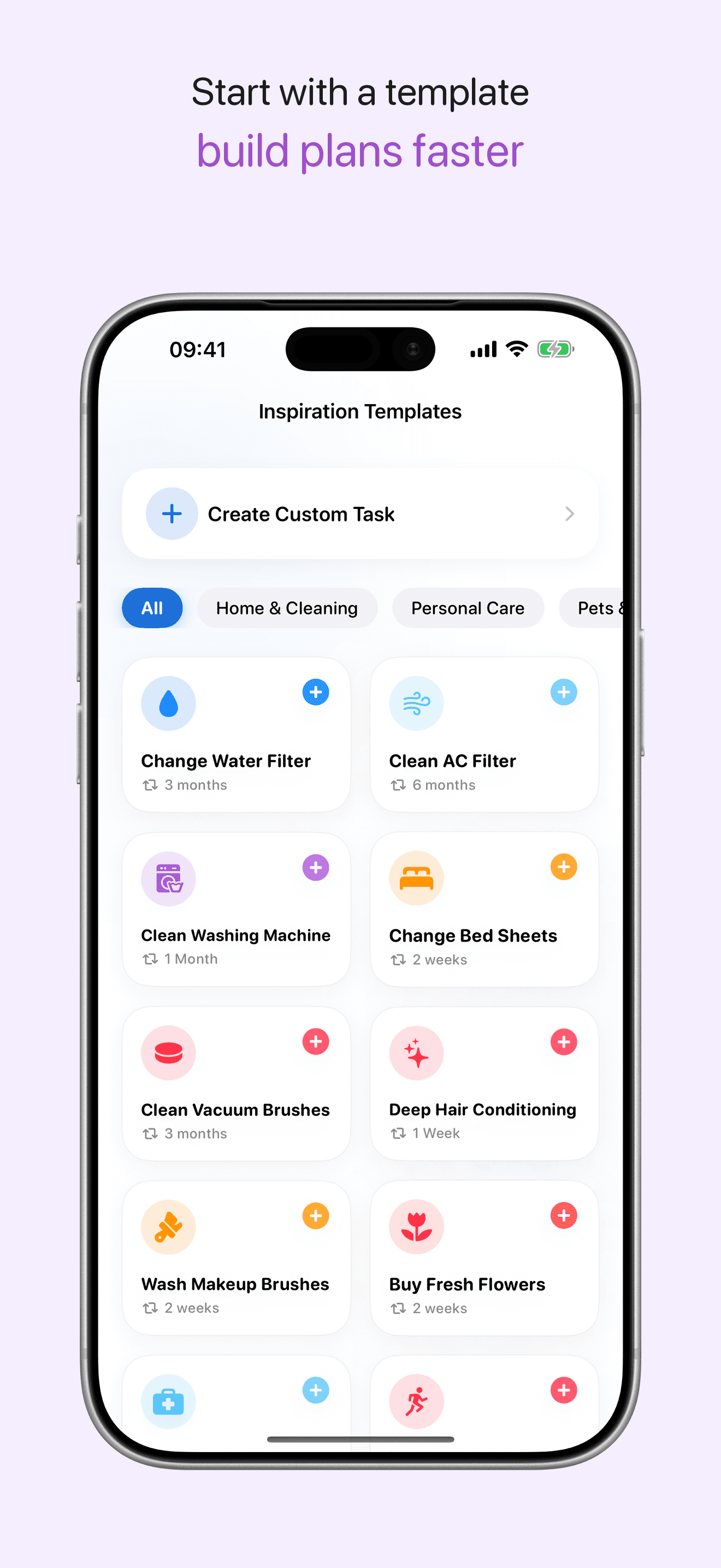 LoopCare task templates for building plans faster