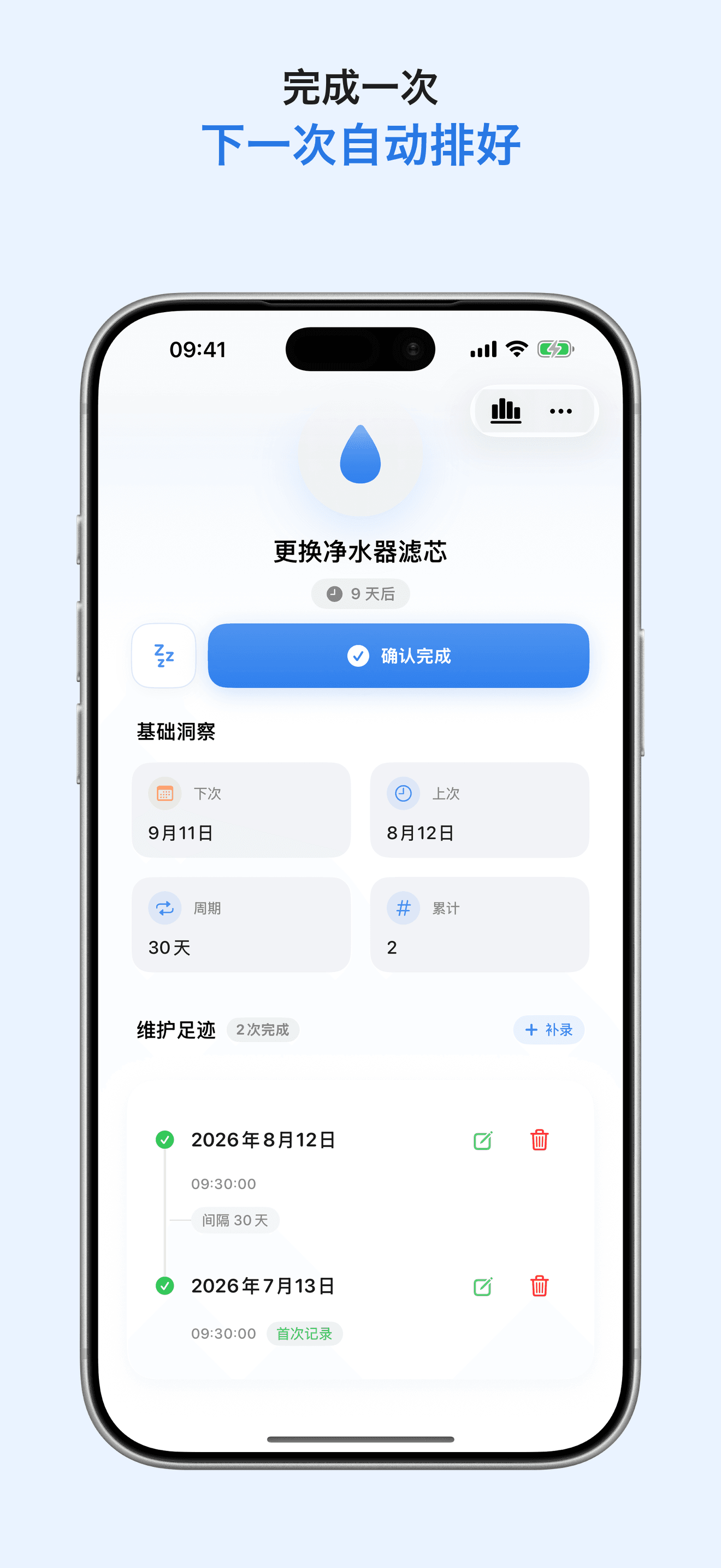 LoopCare 完成后自动安排下次日期的任务详情